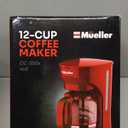 MELLERHOME 12-Cup Red Coffee Maker - Perfect for Home or Office, Borosilicate Carafe, Auto-Off, Reusable Filter, Anti-Drip, Keep-Warm Function, Clear Water Level Window, Red Kitchen Accessories