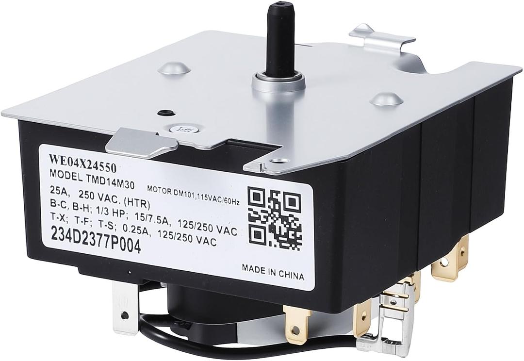 WE04X24550 TMD14M30 234D2377P004 Dryer Timer Compatible with GE/Hotpoint GTD42GASJ2WW GTD42EASJ2WW GTD42GASJ3WW GTD42EASJ0WW GTD42EASJ1WW GTD48EASW0WB Dryer etc.Replacement TMD16M12 234D2377P003 etc.