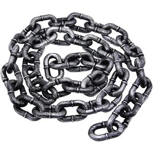 Zcaukya 6FT Halloween Plastic Chains-Costume Accessories, Fake Black Chain Links for Decor Haunted House, Prisoner Theme, Scary Party Horror Props