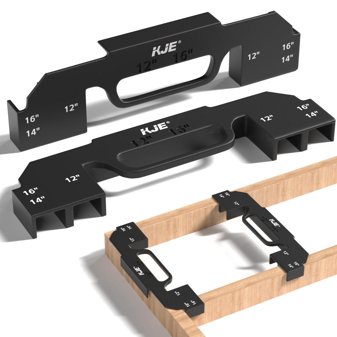 KJE 2-Piece 3 in 1 Framing Tool, 12" 14" 16" On-Center Stud Spacer Framing Tool, Cast Aluminum Stud Layout Jig for Walls, Roofs, Floors, Ladders – Altitude Craft Tool