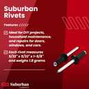 Suburban 1000pcs Pack 5/32" x 1 5/8" Blind Rivets, Stainless Steel 1.8 Grams Weight
