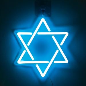 Star of David Neon Sign, Attivolife Hanukkah Decorations Jewish Star Shape Neon Light, LED Wall Decor for Home Office, Housewarming Birthday Gifts for Jews Judaism Women