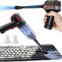 PeroBuno 3-in-1 Computer Vacuum Cleaner - Air Duster - for Keyboard Cleaning - Cordless Canned Air - Powerful 45000RPM - Energy-Efficient - Compressed Air