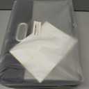 Fabric Clear Window Storage Bins with Lid, Closet Storage Box Linen Closet Baskets with 3 Handles for Organizing Clothing, Jeans, Shelves 15''- 3 Pack (Gray and Black)