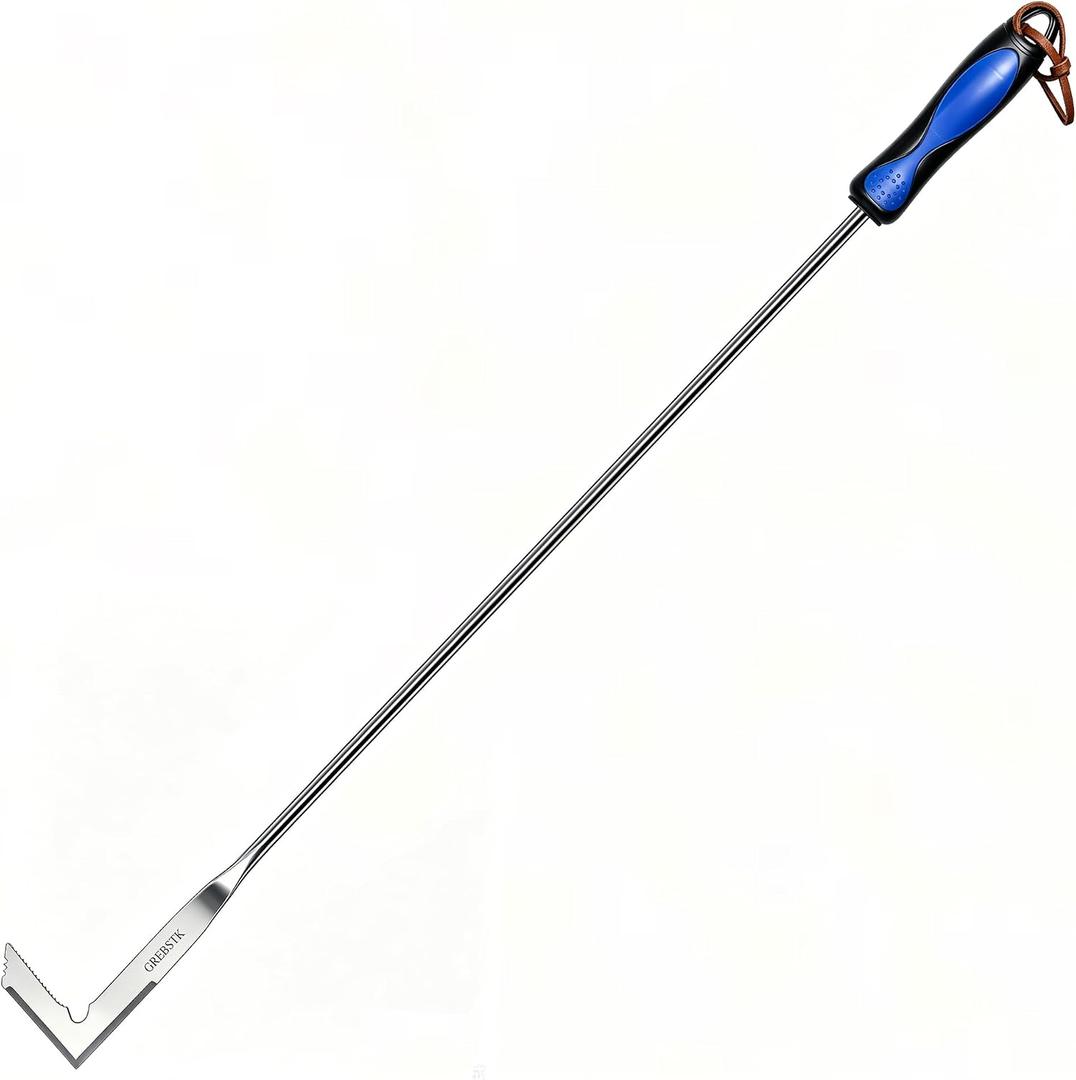 GREBSTK Crack Weeder Crevice Weeding Stainless Steel Sharp Tool, 38 in | Razor-Sharp Rust-Resistant L-Shaped Blade, Comfortable Non-Slip Handle, for Patio Cracks, Driveway Gaps, Walkway Edging