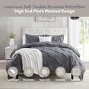 Nestl Dark Grey Duvet Cover King Size - Soft Double Brushed Duvet Set with Button Closure & Corner Ties, 3 Piece Luxurious Pinch Pleated Duvet Cover Set 104x90 Inches with 2 Pillow Shams