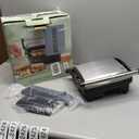 Chefman Panini Press Grill and Gourmet Sandwich Maker Non-Stick Coated Plates, Opens 180 Degrees to Fit Any Type or Size of Food, Stainless Steel Surface and Removable Drip Tray, 4 Slice, Black