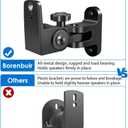 Rear Speaker Wall Mount, 2 Packs Universal Mounting Bracket for Small Bookshelf Speakers, Swivel & Tilt, Works with Klipsch, Lg, Polk, Sony & Others, fits Keyhole and Thread Hole, Hold up to 32 lbs