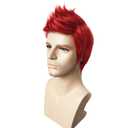 RightOn Red Wig for Men Short Red Wigs for Cosplay Party Wigs with Wig Cap