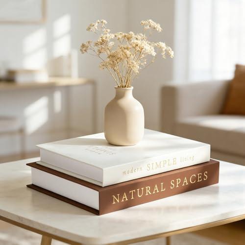 Exquisite Decorative Books - Set of 2 Stylish Boxes, Enhance Your Coffee Table, Book Shelf and Mantel Shelf Decor, Linen Fake/Faux Books for Modern Home Decoration, Photo Storage or as a Keepsake Box