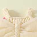 Baby Girl Bubble Romper with Butterfly Bow Back Newborn One-Piece Summer Outfit Cute Sleeveless Jumpsuit for Infants (M)