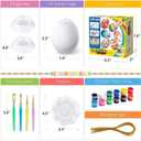 SpringFlower White Easter Eggs Painting Kit-24 Paintable Flocking Eggs with Doodle Kit for DIY Design-Hanging Flocking Eggs with Rope for Easter Decoration,Egg Hunts,Basket Stuffers & Essentials