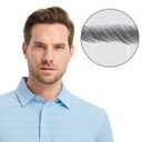 Rouen Polo Shirts for Men Dry Fit Performance Heather Stripe Golf Polo Moisture Wicking Lightweight Breathable Golf Shirts (L)