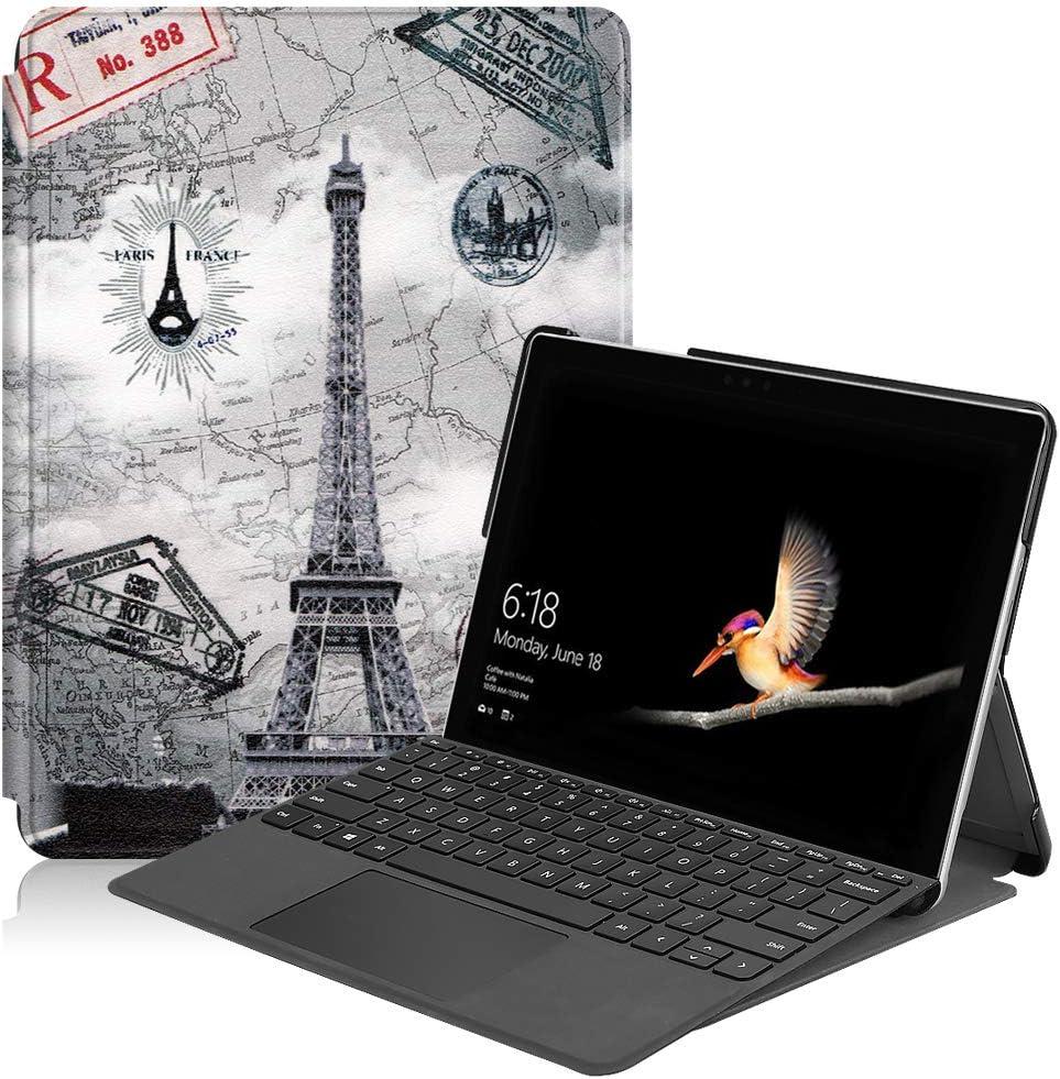 Gylint Case for Surface Go 4 2023 /Go 3 2021 /Go 2 2020 /Surface Go 2018, Slim Fit Leather Smart Case Cover with Pencel Holder for Microsoft Surface Go Tower