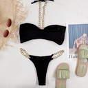 YAUASOPA Underwire Bikini Top V-Wired Ruched Swimwear Two Piece Gradient Bikini Sets Tie Side Bathing Suits S