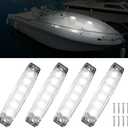 Marine LED Boat Interior and Night Fishing Lights - 12V Waterproof for Pontoon, Yacht, Kayak, Cockpit (4 Pcs White)