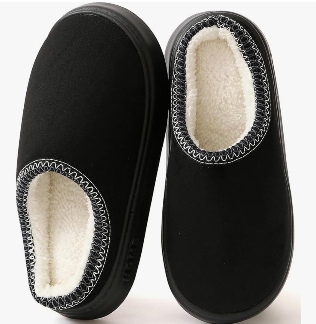 Women's Fuzzy Memory Foam Slippers Lightweight Home Slippers Fluffy Winter House Shoes Indoor and Outdoor (Black, Size 40-41)