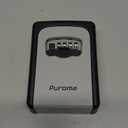 Puroma Security Key Lock Box, 4-Digit Combination Waterproof Safe Storage Lockbox with Code Wall Mount Large Capacity for Outdoor Outside House Dorm Office ID Card (Black & Gray)