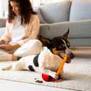 BABORUI 2 in 1 Dog Treat Toy, Bully Stick Holder & Interactive Treat Dispensing Toys to Keep Them Busy, Adjustable Dog Chew Bones Holder Puzzle Feeder for Puppy/Small/Medium/Large Dogs (Red)