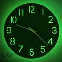 JoFomp 10 Inch Light Up Wall Clock Wood, Silent LED Wall Clocks Battery Operated, Sound Control Glow in The Dark Wall Clocks for Living Room Decor, Lighted Wall Clock for Bedroom, Hollow Out Numbers