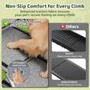 Dog Stairs for Large Dogs, '' Foldable Dog Ramp for Car, SUV & Truck, Non-Slip DogSteps for High Beds, 4-Step Aluminum Frame, Supports up to 250 lbs