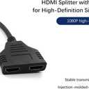 HDMI Splitter 1 into 2 Out Adapter Cable-HDMI Male 1080P to Dual 1 to 2 Way for HD, LCD, TV (Does not Support Ports at The Same time)