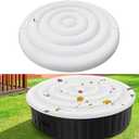 5.3Ft Inflatable Hot Tub Cover with Handel Round for Hot Tubs Spas Foldable Protective Rain Overflow Cover for Outdoor Inflatable Hot Tubs