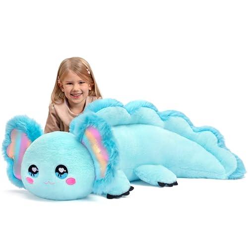 IKASA Giant Blue Axolotl Stuffed Animal Plush Toy,Large Big Jumbo Soft Toys,31.5" Huge Size Cute Fat Plushie,Gifts for Kids Girls