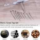 11PCS Mini Screw Tap Set Metric Thread Machine Taps Kit HSS Hand Thread Wire Taps Adjustable Tap Wrench Tool for Clocks and Watches Tapping