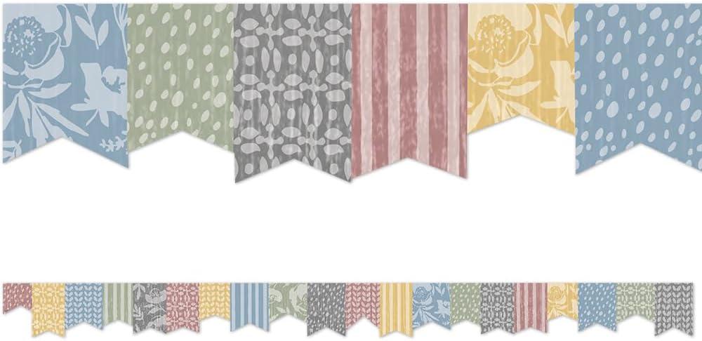 Teacher Created Resources Classroom Cottage Pennants Die-Cut Border Trim (TCR7183)