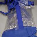 Reginary Set of 8 Clear Tote Bags Shoulder Handbag Security Approved See Through Bag with Zipper Closure for Travel Work (Blue)