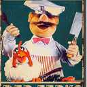 Retro Funny Swedish Chef Metal Tin Sign Vert Der Ferk Poster Vintage Metal Plaque Wall Decor Gift For Bathroom Restaurant Farm Bedroom Cafe School 8x12 Inch