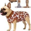 PetWarm Dog Recovery Suit After Surgery, Dog Surgery Suit, Protective Onesie for Male and Female Dogs, Spay Neuter Bodysuit for Sensitive Areas, Leopard Pattern, Brown, XS