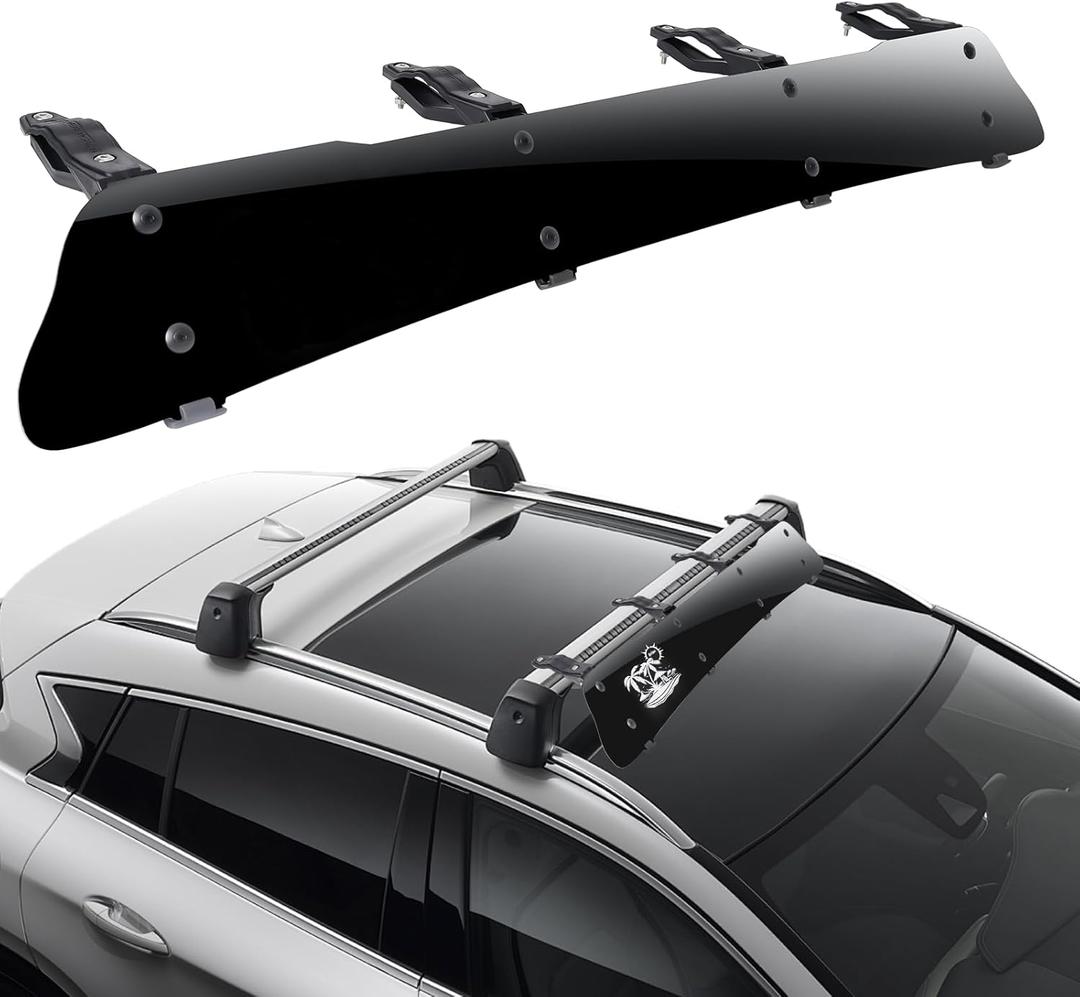 41"/44" Roof Rack Fairing, Aerodynamic Wind Fairing, 95% Less Wind Noise, Fits Most Factory Bars, 4 Clamps for Secure Fit, Windshield Fairing for Roof Racks (44in)