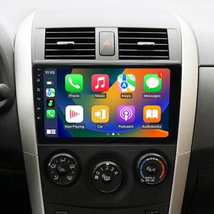 HNOPYHNT Screen for Toyota Corolla 2007-2013 9' Android 14 Double Din Car Stereo Radio Carplay & Android Auto HD Touch Screen 2G + 32G Car Radio Bluetooth,WIFE,Wirless,GPS,48EQ FM RDS