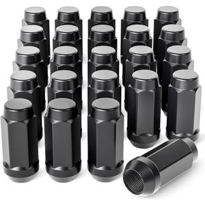 Orion Motor Tech M14x1.5 Lug Nuts with Cone Seat, 3/4" 19mm Hex 1.9x0.87 in. Blackened Wheel Lug Nuts Compatible with Chevrolet Silverado Suburban 1500 Ford Expedition F-150 Ram 1500 & More, Set of 24