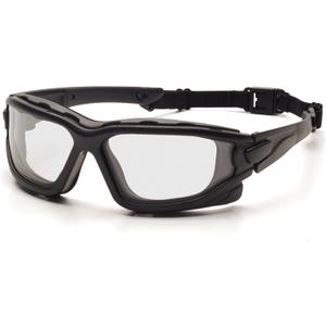 PYRAMEX I-Force Sporty Dual Pane Anti-Fog Goggle, Black Frame/Clear Anti-Fog Lens