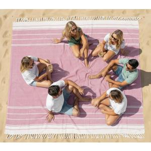 LANE LINEN Beach Vacation Essentials Blanket- Large Beach Blanket Sandproof with Quick Dry Comfort 82"x82", Perfect for Family Vacations, Park Outings, or Social Games – Candy Pink
