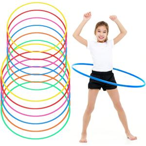 Kathfly Exercise Hoops Plastic Toy for Kids Adults Bulk Hoops Kids School PE Sports Playground Playing Fitness Gymnastics Equipment Party Games (24 Inch and 28 Inch)
