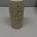 Cylinder Vase 8 Inch - Natural Travertine Textured Ribbed Resin Vase for Pampas Grass, Flowers, Home Decor | Decorative Centerpiece for Entryway, Countertop, Nightstand | Housewarming Gift (Beige)