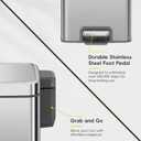 EKO Madison Brushed Stainless Steel 1.6 Gal/6L Bathroom Small Step Trash Can or Recycling Bin, Removable Inner Liner, Soft Close Lid, Fingerprint Resistant Finish