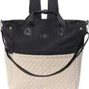 ESVAN Diaper Tote Bag Totepack Backpack Crossbody Bag 3 in 1 for Women Laptop Backpack Multifunctional with Insulated Pockets (Linen Beige)