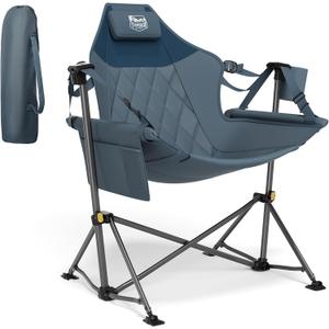 TIMBER RIDGE Hammock Camping Chair with Adjustable Backrest, Heavy Duty Folding Hammock Chair Supports 300lbs, Portable Hammock Chair for Camping, Travelling and Patio, Blue