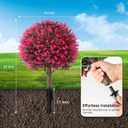 Faux Rose Boxwood Balls for Outdoor Planters Topiary Set of 2,UV Resistant Artificial Shrub Bushes Trees with Spike for Porch,Indoor,Garden