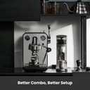 Gemilai Owl Espresso Machine, 15 Bar Professional Semi-Automatic Espresso Maker with Milk Frother Steam Wand & 57oz Removable Water Tank, Dual Display, for Cappuccino, Latte, G3006, Stainless Steel