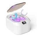 KUNPHY Ultrasonic Retainer Cleaner Machine, 48KHz Professional Sonic Cleaner with Touch Operation, 7.5 Oz Sonic Cleaner Machine for Jewelry, Braces, Mouth Guard, Watch (White)