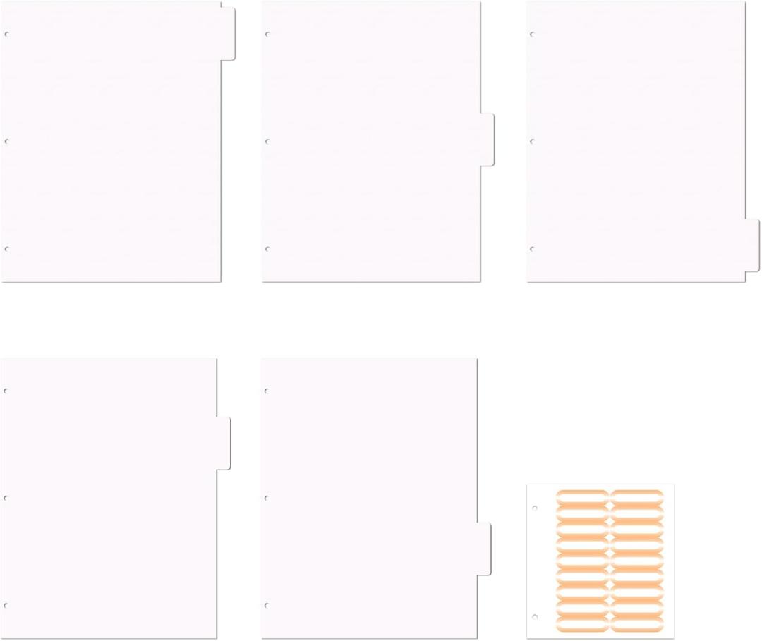 3 x Binder Dividers with Tabs, Dividers for 3 Ring Binder, 5 Tab Rose Pink (11" L x 8.5" W)