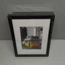 Picrit 9x12 Picture Frame Set of 4, Made of High Definition Real Glass, Display 6x8 with Mat or 9x12 without Mat, Photo Frames for Wall Mounting or Table Top Display, Black