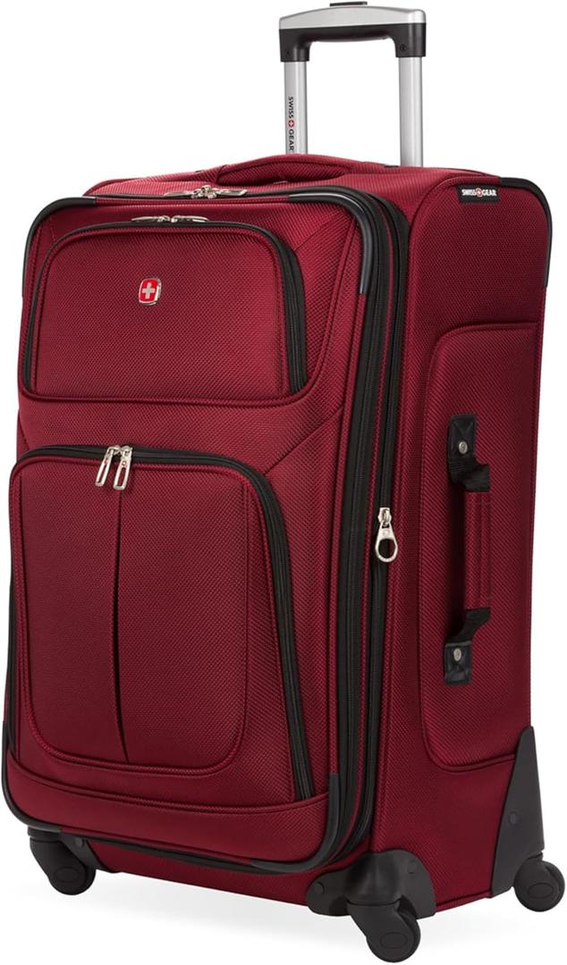 SwissGear Sion Softside Expandable Luggage, Burgundy, Checked-Medium 25-Inch SwissGear Sion Softside Expandable Luggage, Burgundy, Checked-Medium 25-Inch