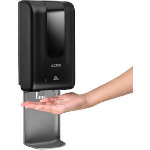 Luxton Wall-Mounted Automatic Hand Sanitizer Dispenser - Refillable Bottle Tank - Touchless Auto Sensor and Drip-Catch Dish - Easy-Mount Battery-Powered Machine for Home, School, Office and Business